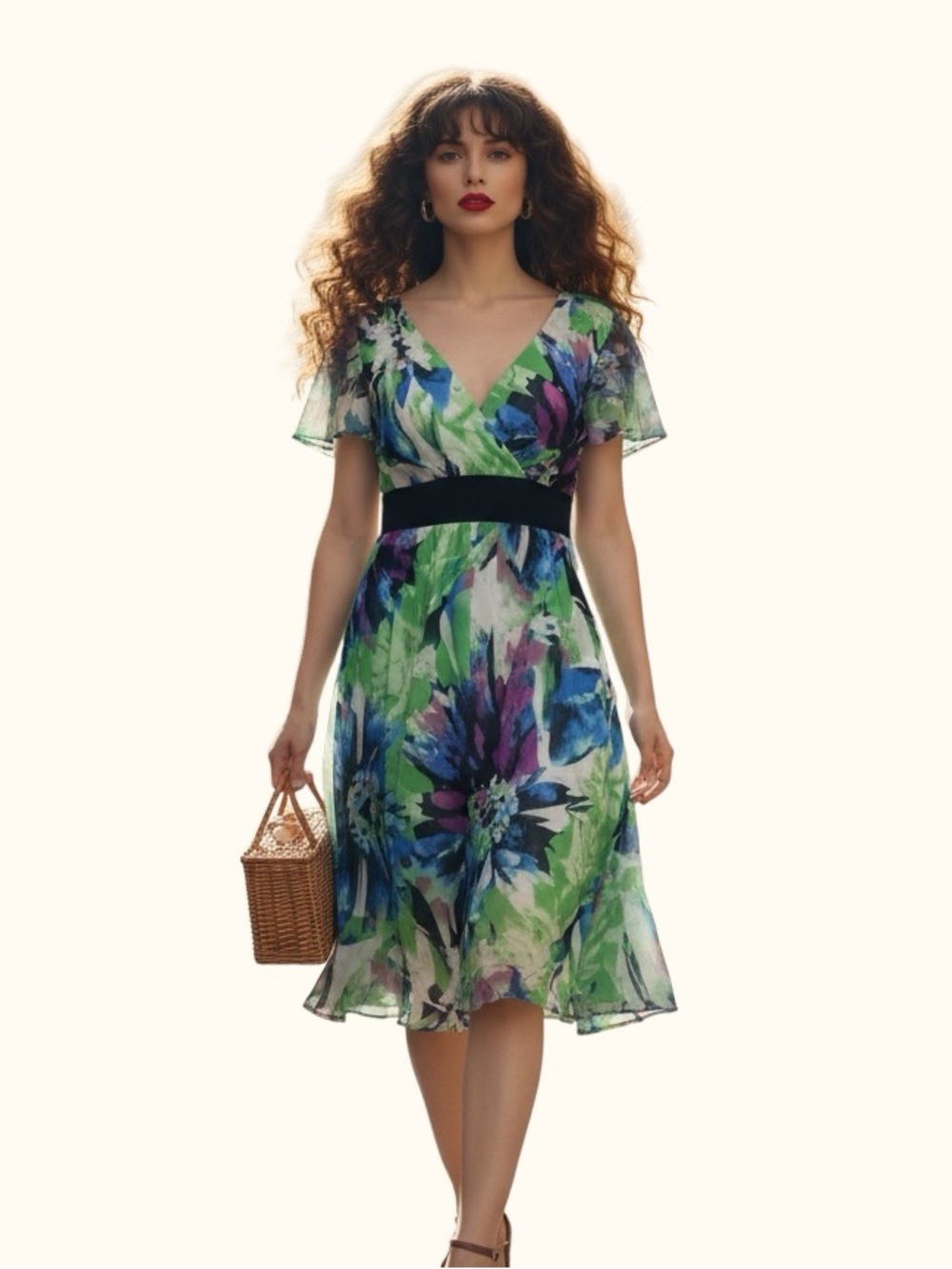 Dressbarn Bold Multicolor Floral Feminine Career Dress Size 10